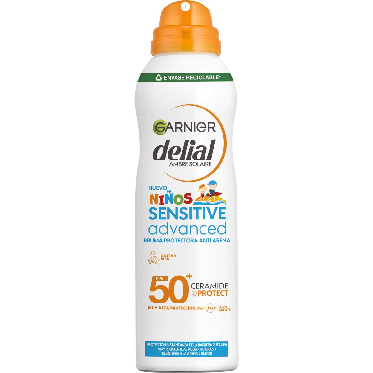 Spuma Solare Anti-sabbia Garnier Sensitive Advanced Per bambini SPF 50+ 150 ml