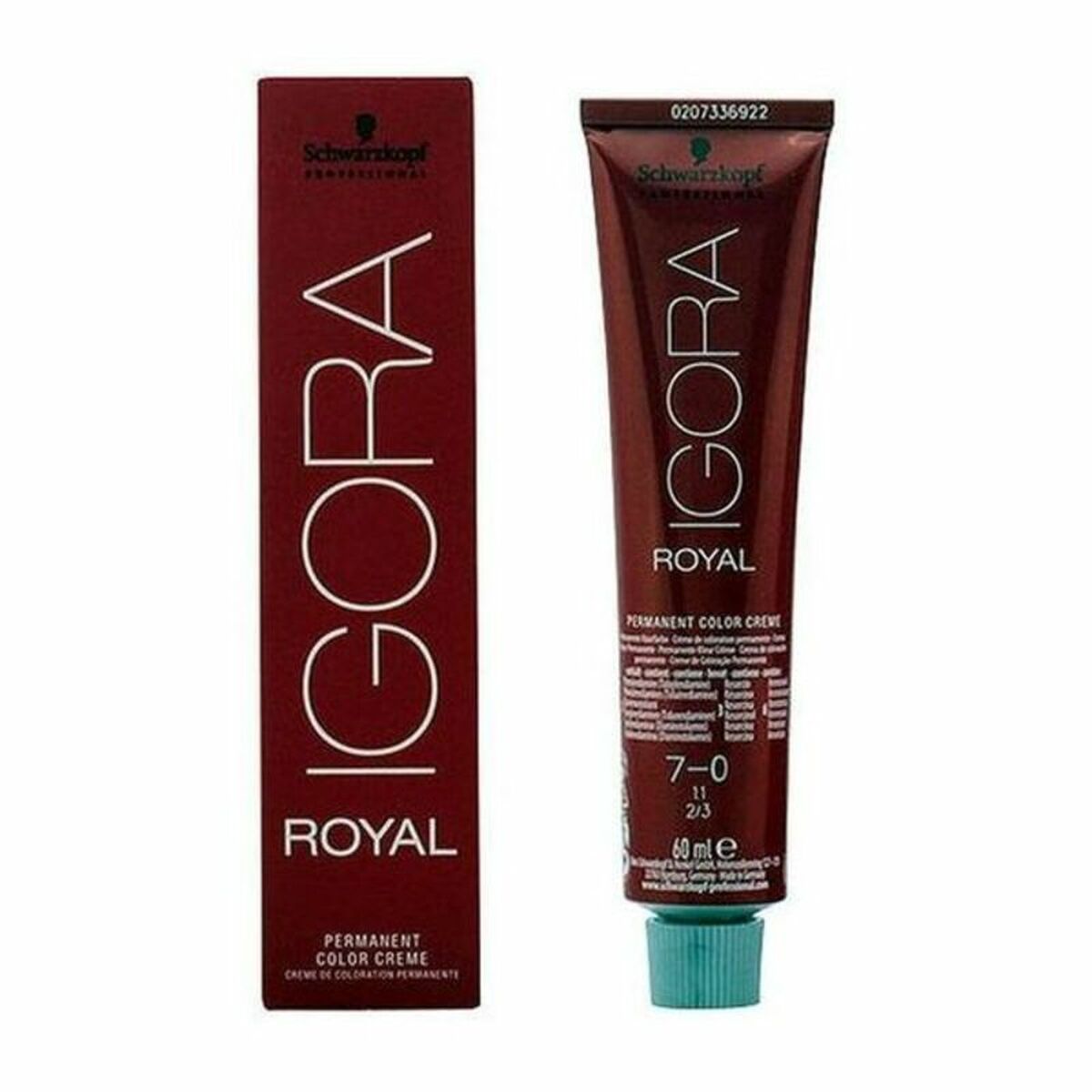Tintura Permanente Igora Royal Schwarzkopf 14608 7-0 Nº 9.0-rubio muy claro 8.0-rubio 60 ml